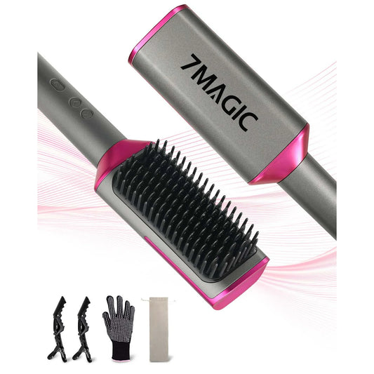 Hair Straightener Brush,Dual Voltage Flat Iron Comb